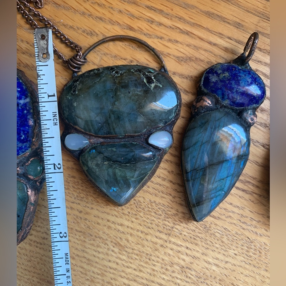 Electroformed copper gemstone 4 necklaces - Picture 3 of 6